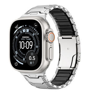 Nouveau bracelet de montre de luxe en silicone titane pour <span class=keywords><strong>Apple</strong></span> <span class=keywords><strong>Watch</strong></span> Ultra 49 mm, séries 10, 11, 9, 8, <span class=keywords><strong>7</strong></span>, 46 mm, 44 mm, 45 mm, 42 mm - Product Image 2