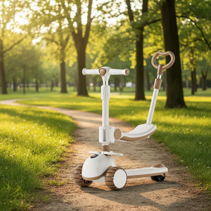 Triciclo Eléctrico Plegable 3 en 1 de Moda para Niños, Scooter de Exterior con Asiento de Equilibrio, Luces y Música, Coches de Pedales (Estructura de Plástico) - Product Image 6