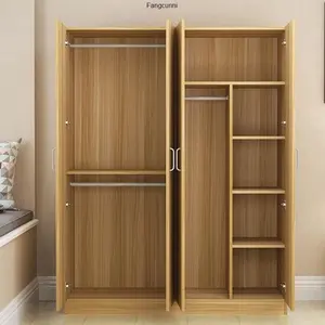 Petite <span class=keywords><strong>armoire</strong></span> moderne simple en bois massif <span class=keywords><strong>Armoire</strong></span> de rangement pliable en gros pour logement de location Meubles de chambre à coucher avec porte en MDF - Product Image 4