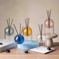 Diffuseur d'arômes moderne et écologique en verre double couche, bouteille vide pour diffuseur à bâtonnets, libération de parfum pendant 1 mois pour la maison
