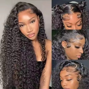 Mỹ bán buôn burmese kinky Curl HD ren phía trước Tóc Giả Trinh Nữ tóc con người đầy đủ phía trước dài chiều dài - Product Image 4