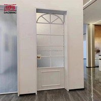 Ventana Moderna de Doble Vidrio Templado, Resistente al Viento, a Huracanes e Impactos, de Plástico, Acero Inoxidable, PVC Impermeable, Estilo Rústico para Interiores