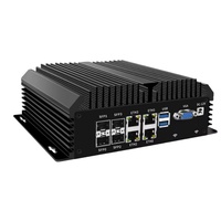 Mini PC industriel sans ventilateur Ordinateur de bureau Atom C3758 4x10G SFP+ 4*LANs 4x Phoenix RS485 COM 2xDB9 RS232/485 COM Mise sous tension automatique