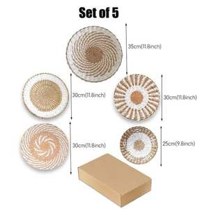 Cesto da parete <span class=keywords><strong>africano</strong></span> colorato Boho decori per interni da esposizione pezzo di decorazione primaverile per la casa intrecciata a mano 5: disco Boho appeso <span class=keywords><strong>etnico</strong></span> - Product Image 2