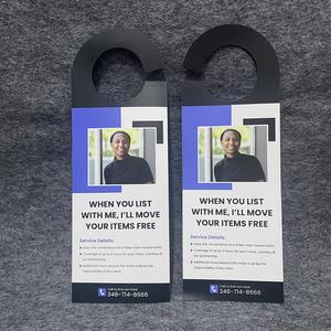 Özel tam renkli baskı yeniden kullanılabilir iş için promosyon kağıdı asılı kapı askıları - Product Image 3