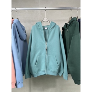 เสื้อฮู้ดผ้าคอตตอนผสมโพลีเอสเตอร์แบบสวมหัวสำหรับผู้ชายและผู้หญิง คุณภาพสูง ขายดี ฤดูหนาว มีซิป น้ำหนัก 350 กรัม รับสั่งทำ - Product Image 3