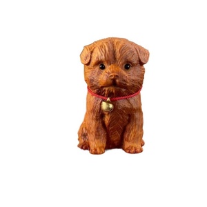 Escultura de madera de ciprés de <span class=keywords><strong>Cliff</strong></span>, estilo chino nuevo, sin pintura ni cera, figura de cachorro de madera maciza, amuleto artístico de la suerte y la riqueza. - Product Image 5