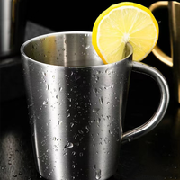 Tasses à café et à lait personnalisées en acier inoxydable, écologiques, portables, grande capacité, avec poignée - Livraison rapide