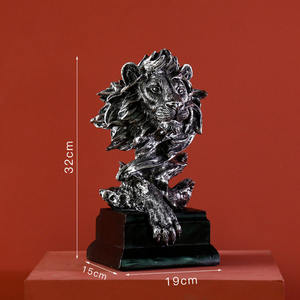 Mascarilla <span class=keywords><strong>de</strong></span> escritorio Animal cabeza <span class=keywords><strong>de</strong></span> león resina artesanía mascarilla - Product Image 6