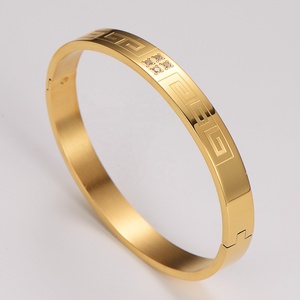 Fashionable and Simple Glossy Bracelet Women's Unique Buckle Bracelet Elegant Wristband Exquisite <strong>Stainless</strong> <strong>Steel</strong> <strong>Jewelry</strong> - Product Image 1