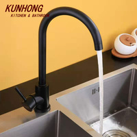 Robinets classiques en acier inoxydable robinet de cuisine noir mélangeur d'eau chaude et froide robinet de cuisine pour évier en vente