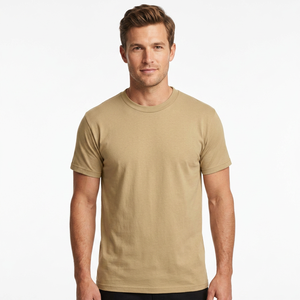 เสื้อยืดแขนสั้นคอกลมสีเทาสำหรับผู้ชาย ผ้าฝ้าย 100% ย้อมสีสำเร็จรูป น้ำหนัก 160 กรัม เสื้อกีฬา พร้อมโลโก้ที่ด้านหลัง ดีไซน์เรียบ PK 2026 - Product Image 1
