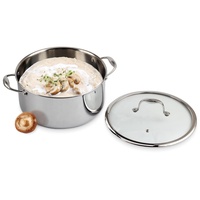 Grande marmite à soupe et à sauce de luxe, grande capacité, en acier inoxydable triple couche, écologique, compatible lave-vaisselle