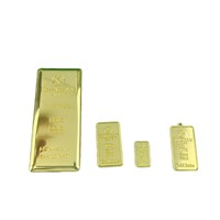 Accesorios personalizables de barra de oro de aleación de Zinc, adornos de múltiples especificaciones para cine, televisión, modelo de decoración artesanal de Metal chapado