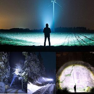 Lampe de chasse super lumineuse 20W, lampe torche LED la plus puissante, rechargeable par USB, zoomable, torche tactique Xhp70 pour la randonnée en plein air - Product Image 6