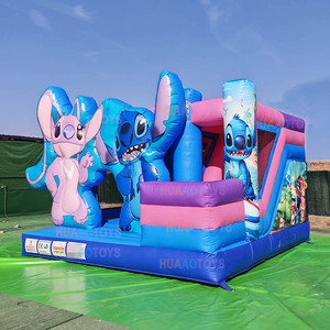 Castillo Inflable Stitch para Niños, Tobogán Combinado Azul, Jumper de PVC, Certificado CE, 5m X 5m, Garantía de 3 Años - Product Image 1