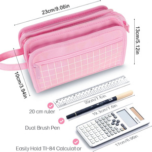 Công suất lớn học sinh trung học cơ sở bút chì Túi hai lớp bút chì túi đơn giản đa chức năng bút chì trường hợp bán buôn - Product Image 5