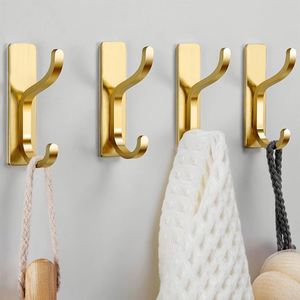 Crochets adhésifs pour serviettes de salle de bain, supports muraux robustes en métal, crochets de suspension pour vêtements et manteaux sur la porte ou le mur arrière - Product Image 3