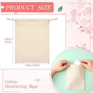 Benutzer definiertes Logo gedruckt Geschenk Schuh Staub Musselin Calico Draw String <span class=keywords><strong>Bag</strong></span> Recycelbare Bio-Baumwolle Kordel zug Tasche - Product Image 2