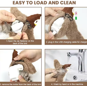 Nuevo Juguete Interactivo para Gatos: Pájaro Zumbador Desmontable con Alas Aleteantes Automáticas, Simulación de Pájaro para Perseguir a Mascotas y Gatitos - Product Image 4