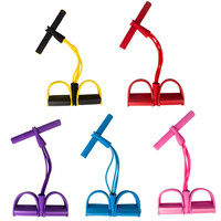 YETFUL Corde de Résistance à Pédales 4 Tubes, Équipement d'Exercice Abdominal et Cheville, Fitness Élastique pour Entraînement Sportif, Corde de Traction pour Sit-Up Corps