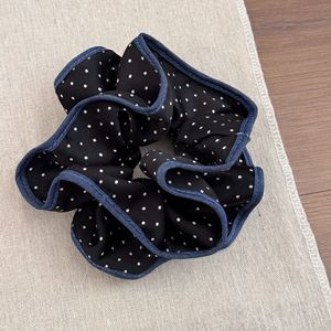 ยางรัดผมลายจุดสไตล์เกาหลี ผ้าพลีทเนื้อนุ่มสำหรับผู้หญิง ยางรัดผมคุณภาพสูง - Product Image 5