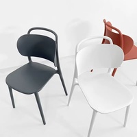Chaise de salle à manger de style nordique de luxe, en plastique durable, écologique, pour la maison, le bureau, l'hôtel, minimaliste moderne avec dossier