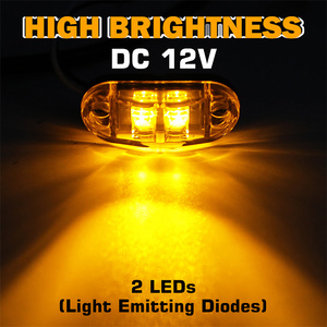 Lot de 20 feux de position latéraux <span class=keywords><strong>à</strong></span> LED 12V jaunes <span class=keywords><strong>à</strong></span> montage <span class=keywords><strong>en</strong></span> surface pour camions, remorques, <span class=keywords><strong>camping</strong></span>-cars et motorhomes - Product Image 6
