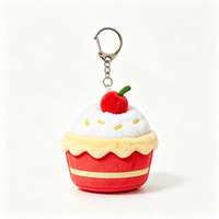 Porte-clés en peluche personnalisé avec logo, motif cupcake fruit mignon, jouet en peluche doux, breloque de sac, mini porte-clés en peluche personnalisé, cadeaux