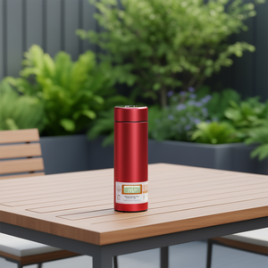Thermos intelligent Myrva 17 cm rouge en aluminium avec affichage numérique pour la randonnée, le bureau et les activités de plein air - Product Image 2