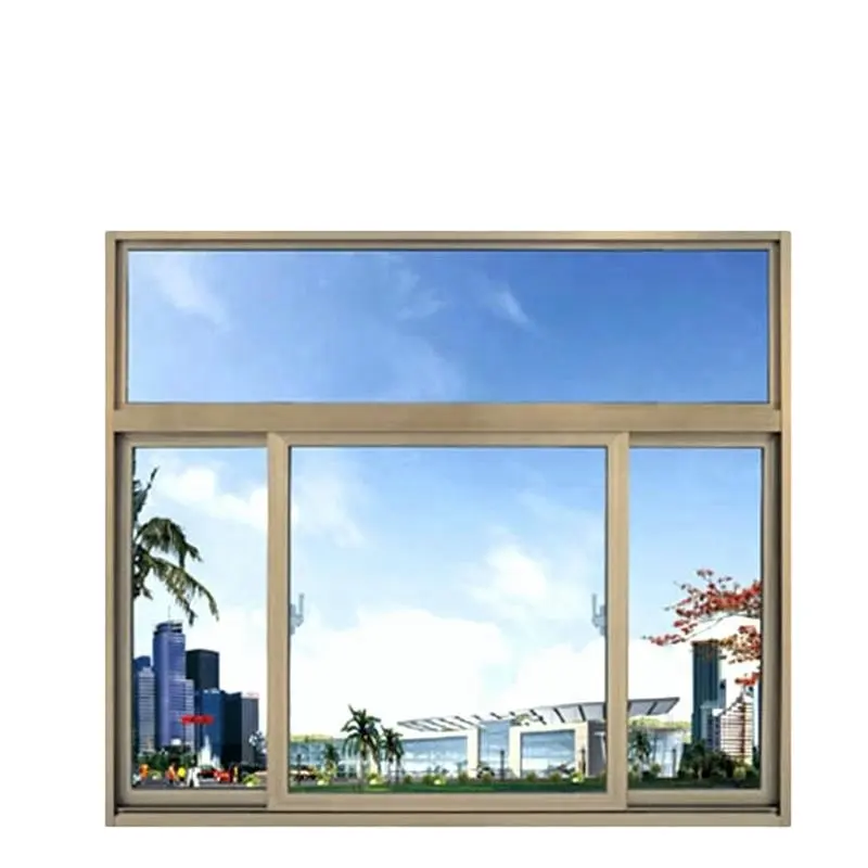 ガラス窓フィリピンガンビアケニアブロンズシャンパンカラーアルミスライディング
