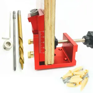 9.0Mm Aluminium Schuine Perforator Deuvel Jig Pocket Gat Boor Gids Houtbewerking Joinery Gereedschap Set Voor Timmerwerk Diy Gereedschap