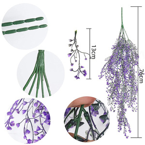 <b>Artificial</b> Hanging Plant Red Fuchsia Vine 30cm-100cm Indoor Decor High Simulation <b>Bouquet</b> Valentine'S Day - Product Image 2