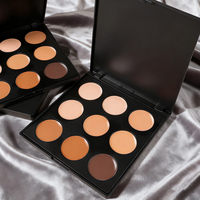 Palette de maquillage contouring pressée végétalienne mate marron 9 couleurs en gros avec étiquette privée pour le visage