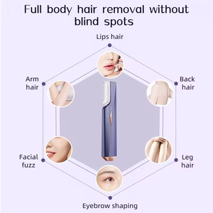 Rechargeable <strong>Hair</strong> <strong>Removal</strong> Facial Exfoliation Razor Stainless Steel Sonic Dermaplaning Tool for Women <strong>Face</strong> with Refill Blades - Product Image 2