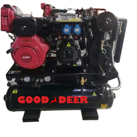 Compresseur d'air portable 3-en-1 en promotion : compresseur/soudeuse/générateur à double réservoir, type piston, moteur essence