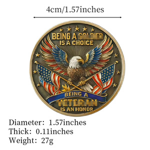 Moneda Metálica 3D con Diseño Personalizado, Tema Gratitud y Respeto, Relieve, Estilo Retro, Elemento de Bandera, Medalla, Decoración de Escritorio, Colección - Product Image 5
