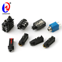 Conector de Audio LianZhan Negro de Latón y Nylon 6.35, Conector Hembra de 6 Pines para Montaje en PCB, Conector Estéreo de 1/4 para Teléfono