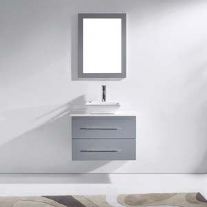Factory Direct GODI Modern Elegant Wall Mount Bathroom Cabinet <b>Vanity</b> with Sink for Bathroom Designed by Switzerland Designer - Product Image 1