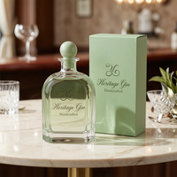 Bouteille de luxe en verre super-flint de 700 ml avec base lourde, carafe vide pour spiritueux, whisky, vodka, brandy, gin – Vente en gros personnalisée directement de l'usine