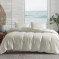 Literie en fibre de bambou respirante, infroissable, à poches profondes, couleur unie, taille Queen et King, lavable en machine, pour chambre à coucher et mariage