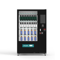 Distributeur automatique de snacks et boissons froides en acier pour la Tunisie, acceptant cartes de crédit, QR codes et jetons, idéal pour centres commerciaux et autres espaces.