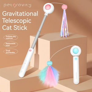 Shengfeng Retractable <b>Cat</b> Teaser Stick <b>Cat</b> Interactive Toy Feather Toy with Replaceable Head <b>Cat</b> Toy - Product Image 3