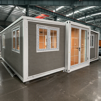Maison conteneur extensible 40 pieds 20 pieds 30 pieds, structure en acier, maison préfabriquée modulaire, bâtiment mobile pour bureau de chantier
