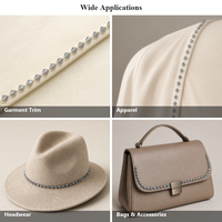 Perles Bicones Facettées en Résine Époxy avec Strass et Trou pour Voile, Gaze, Mousseline, Tissu en Gazon, Organdy, Georgette et Mousseline