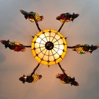 Lampe suspendue européenne rétro pop créativité oiseau Tiffany salon Restaurant chambre décoration Lustre Perroquet cristal