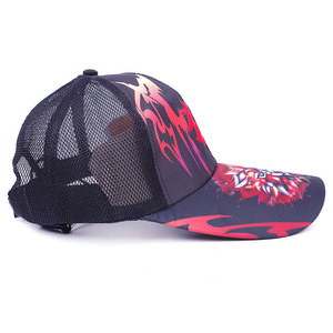 Gorra Trucker Transpirable de Malla para Adultos, Sombrero de Protección Solar para Pesca al Aire Libre con Estampado de Lobo, Águila y Pez - Product Image 1