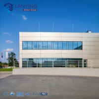 Edificio de Oficinas Moderno Prefabricado con Estructura de Acero, de Múltiples Pisos, para Uso Comercial/Industrial, con Muro Cortina de Vidrio y Vigas en H