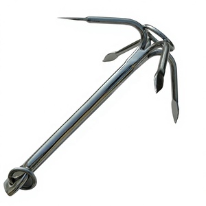 Stainless Steel 316 Marine 4 Prong Grapnel Anchor 1 KG(2.2LB) Ship <b>Yacht</b> Boat Hardware Accessories Outdoor Grapple Hook - Product Image 6