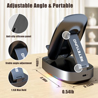 Soporte para Teléfono Celular Inalámbrico con Altavoz, Luz Ambiental RGB, Altura Ajustable, Montaje en Tablero, Base Antideslizante, Sonido Envolvente HD